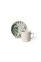 Hermia Juego de Tazas de Café Blanco y Verde de 12 Piezas